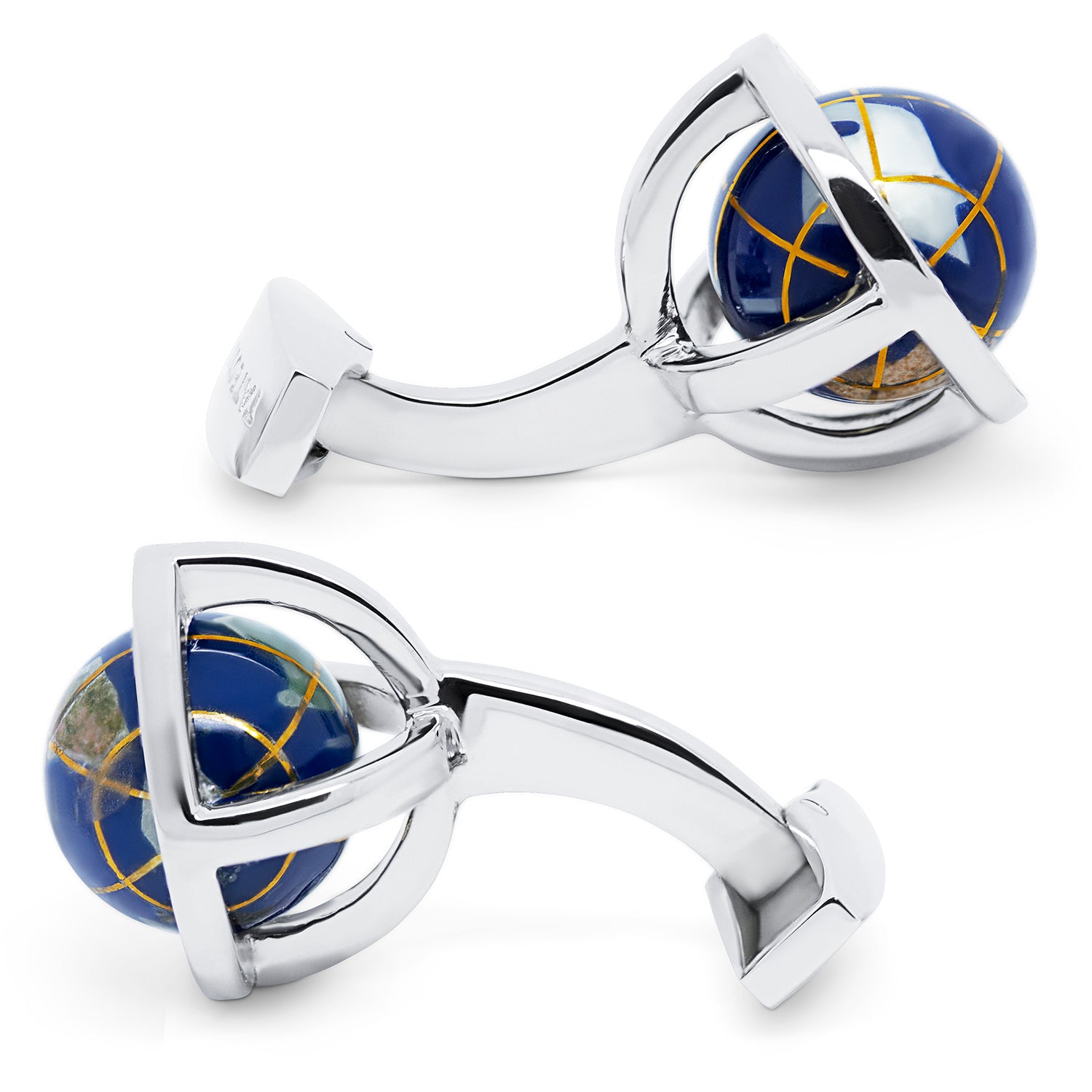 Lapis Globe Cufflinks Image 2