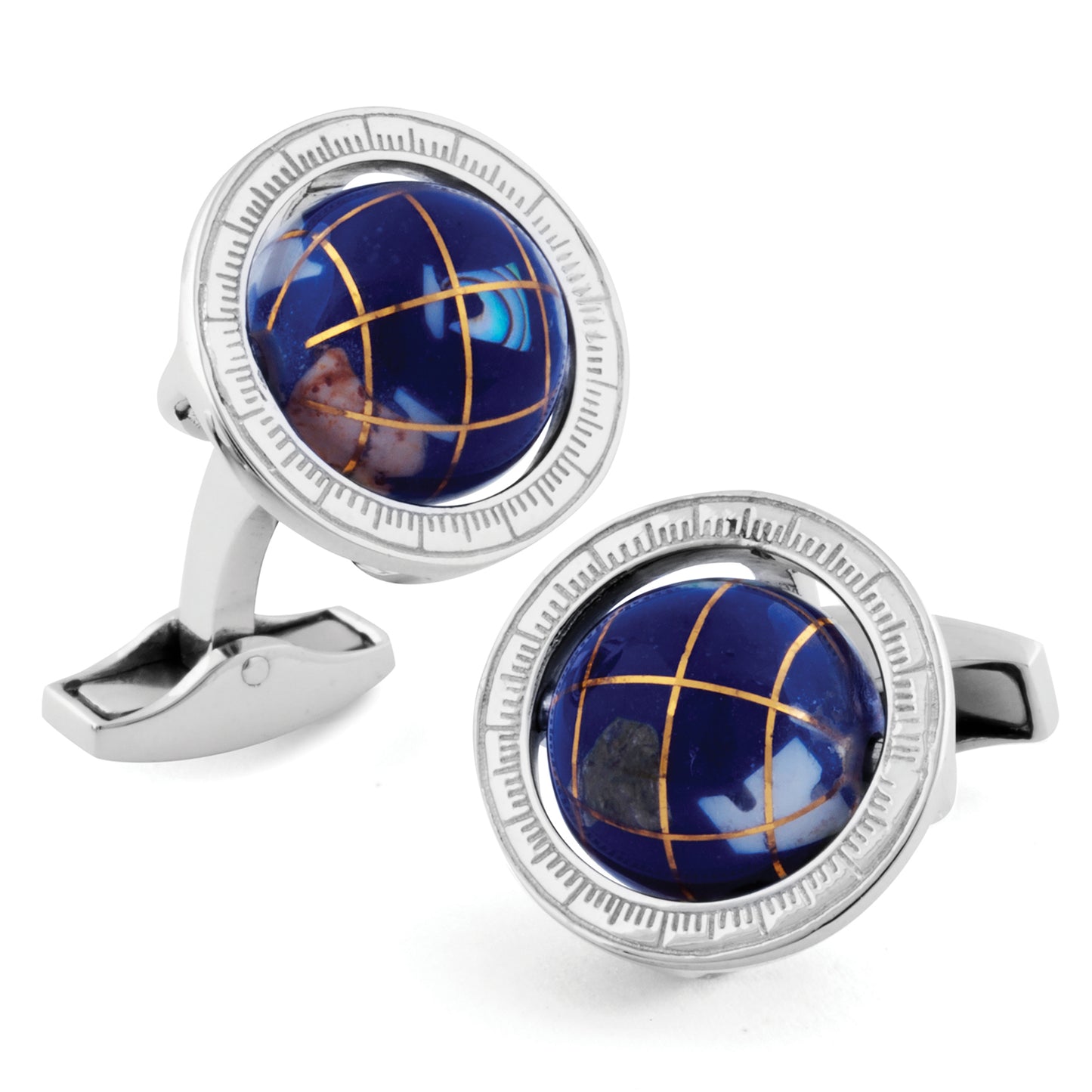 Lapis Globe Cufflinks Image 3