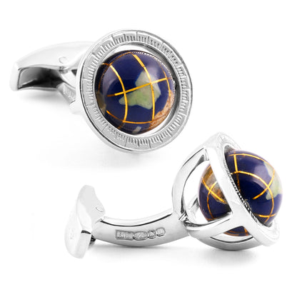 Lapis Globe Cufflinks Image 1