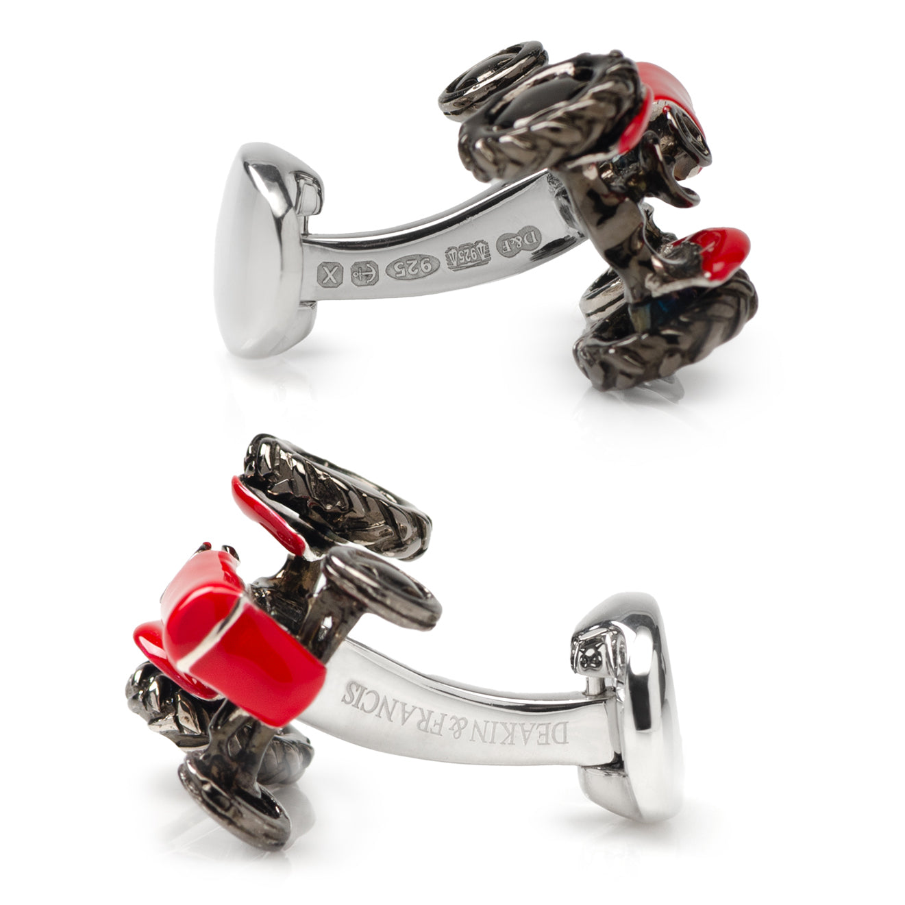 Sterling Silver Red Tractor Cufflinks
 Image 3