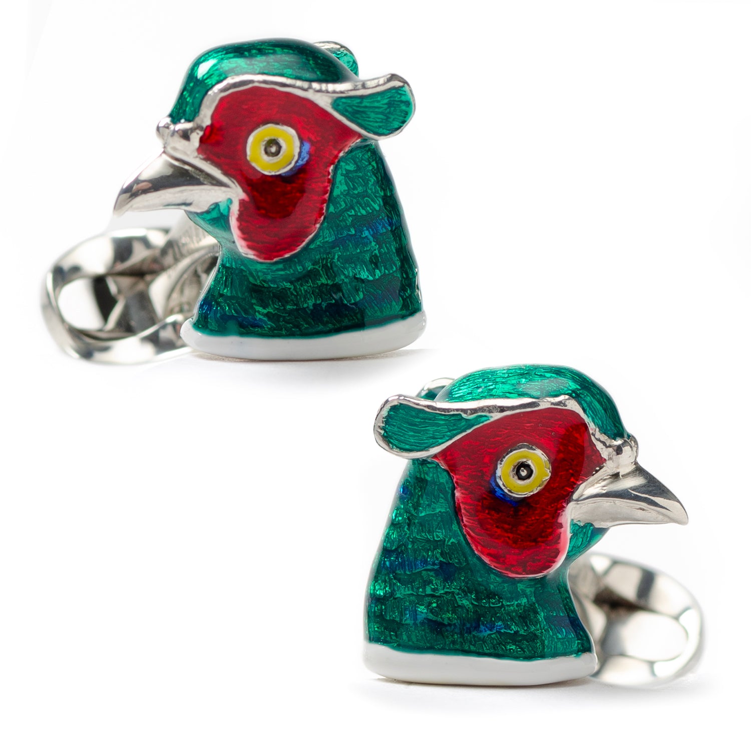 Sterling Silver Pheasant Head Cufflinks Image 1