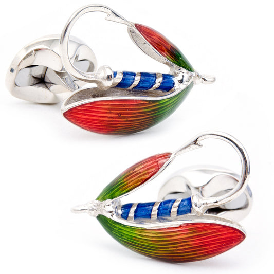 Sterling Fly Fishing Flies Cufflinks Image 1