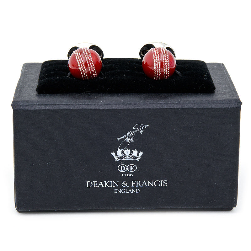 Sterling Red Cricket Ball Cufflinks Image 4