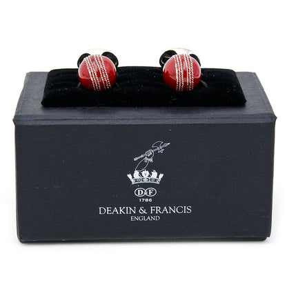 Sterling Red Cricket Ball Cufflinks Image 4