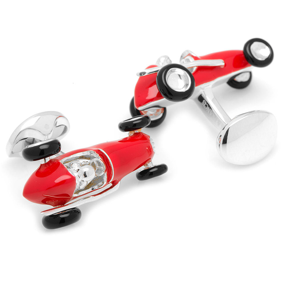 Red Racing Car Cufflinks Image 2