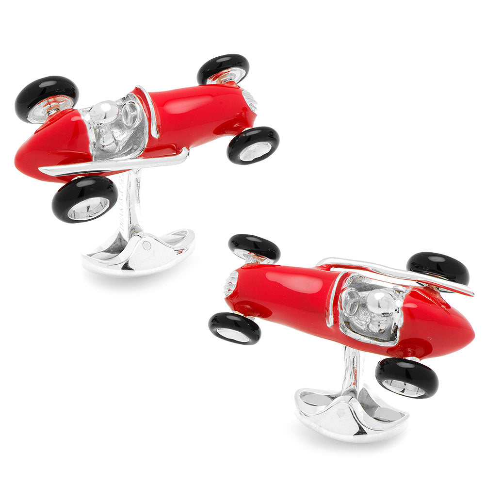 Red Racing Car Cufflinks Image 1