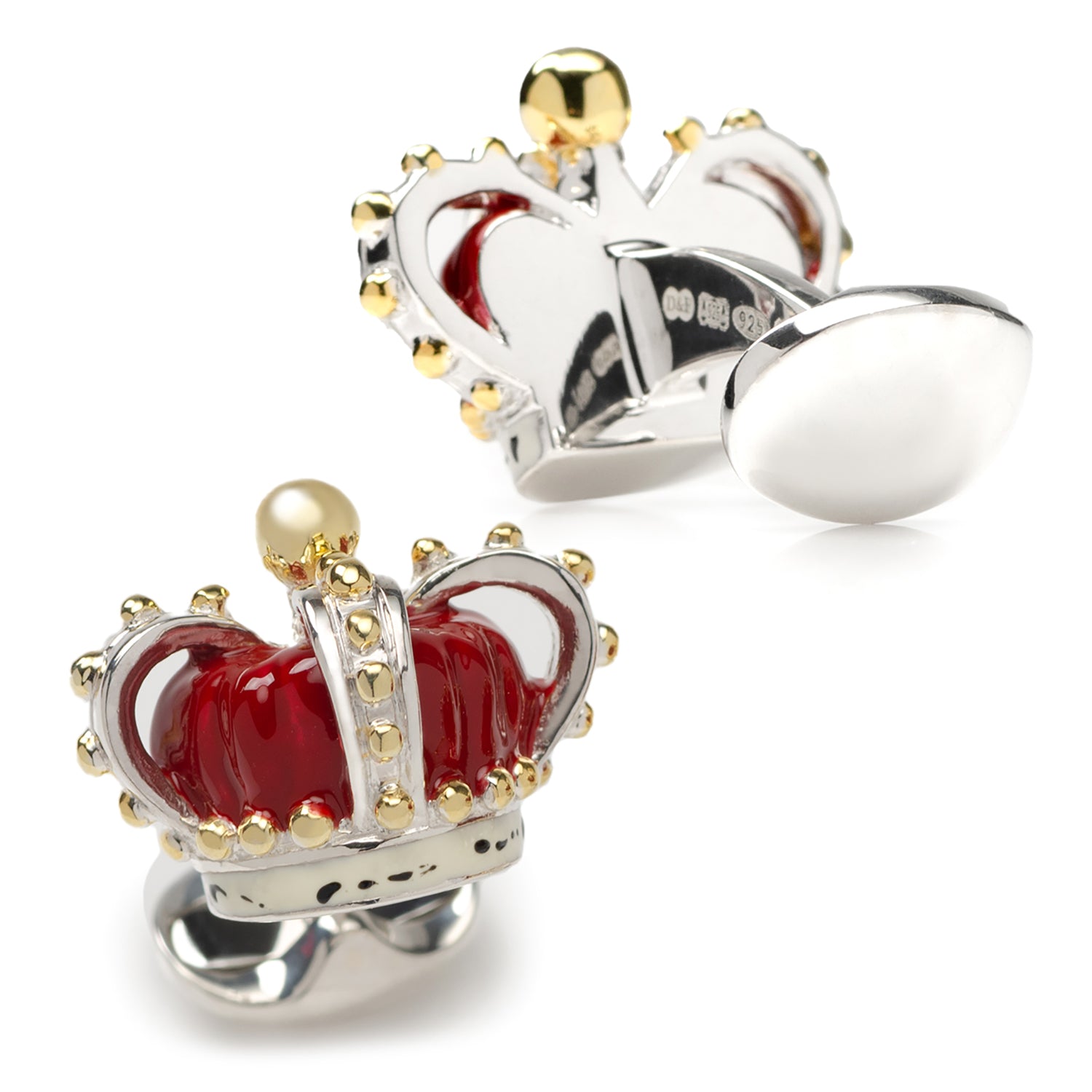 Sterling Silver Crown Cufflinks Image 2