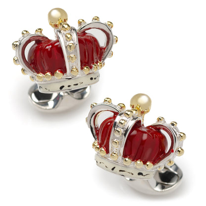 Sterling Silver Crown Cufflinks Image 1