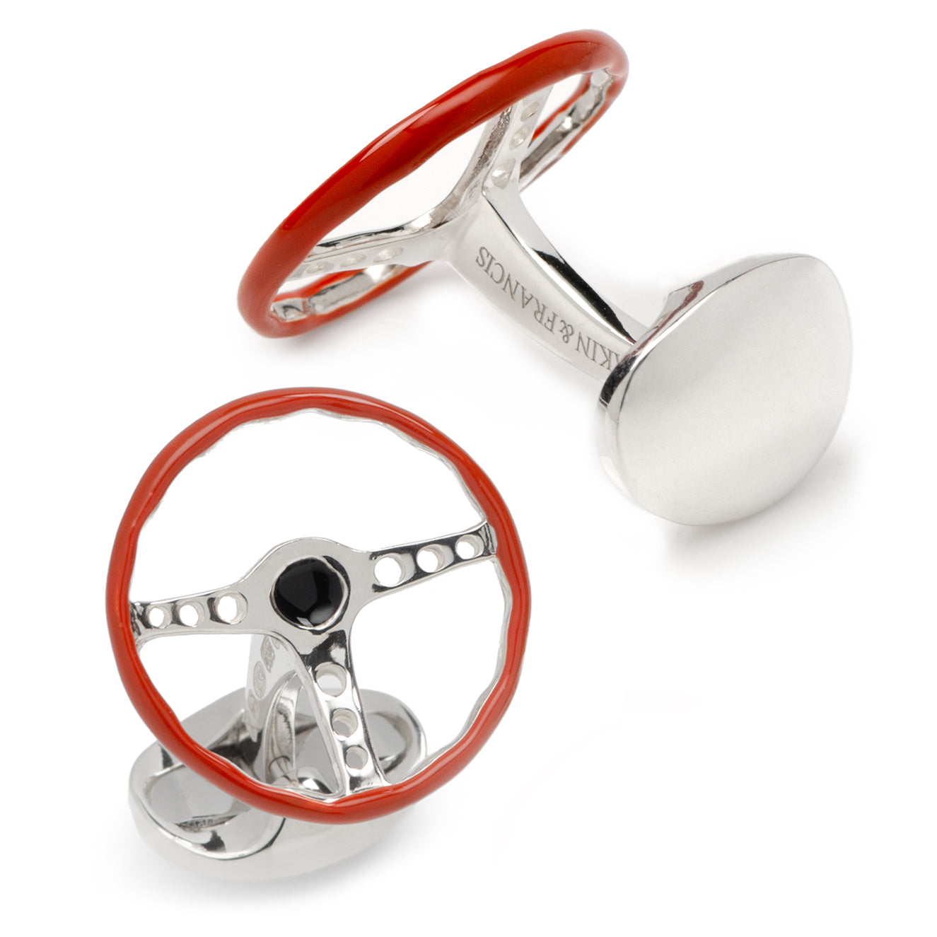 Sterling Silver Vintage Steering Wheel Cufflinks Image 2