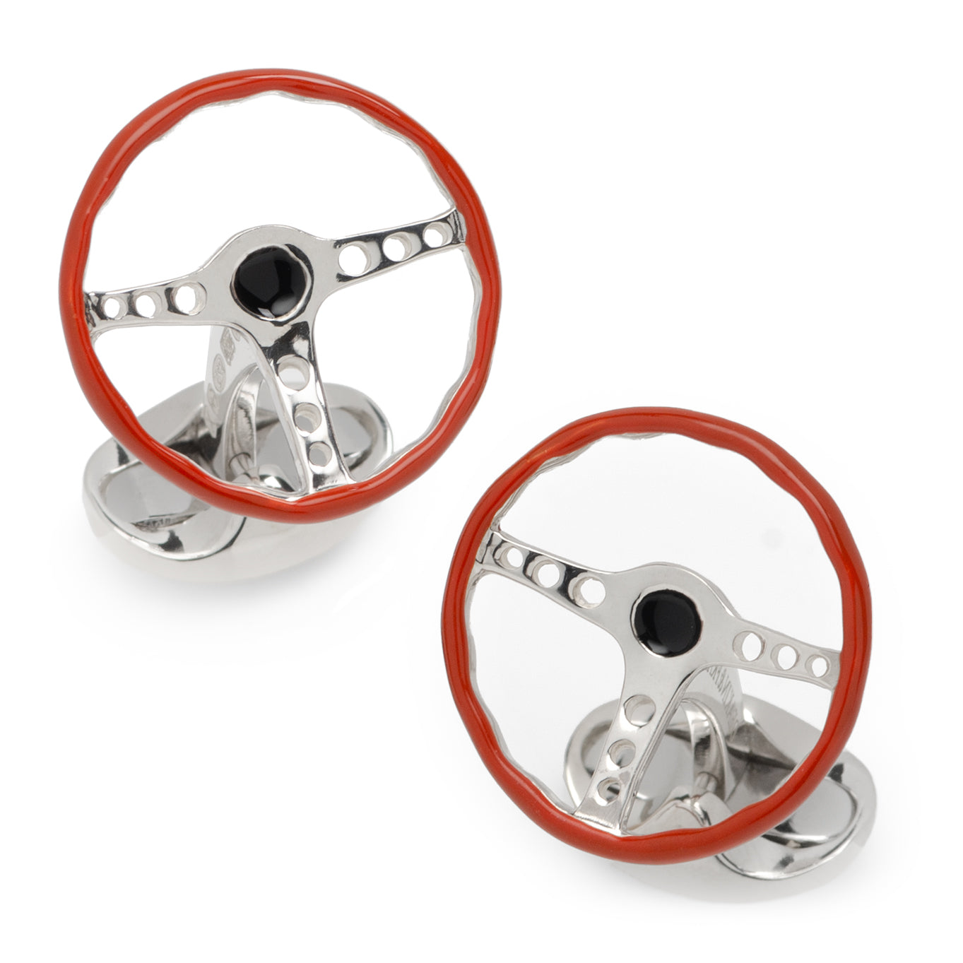 Sterling Silver Vintage Steering Wheel Cufflinks Image 1