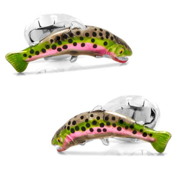 Sterling Silver Trout Cufflinks Image 1