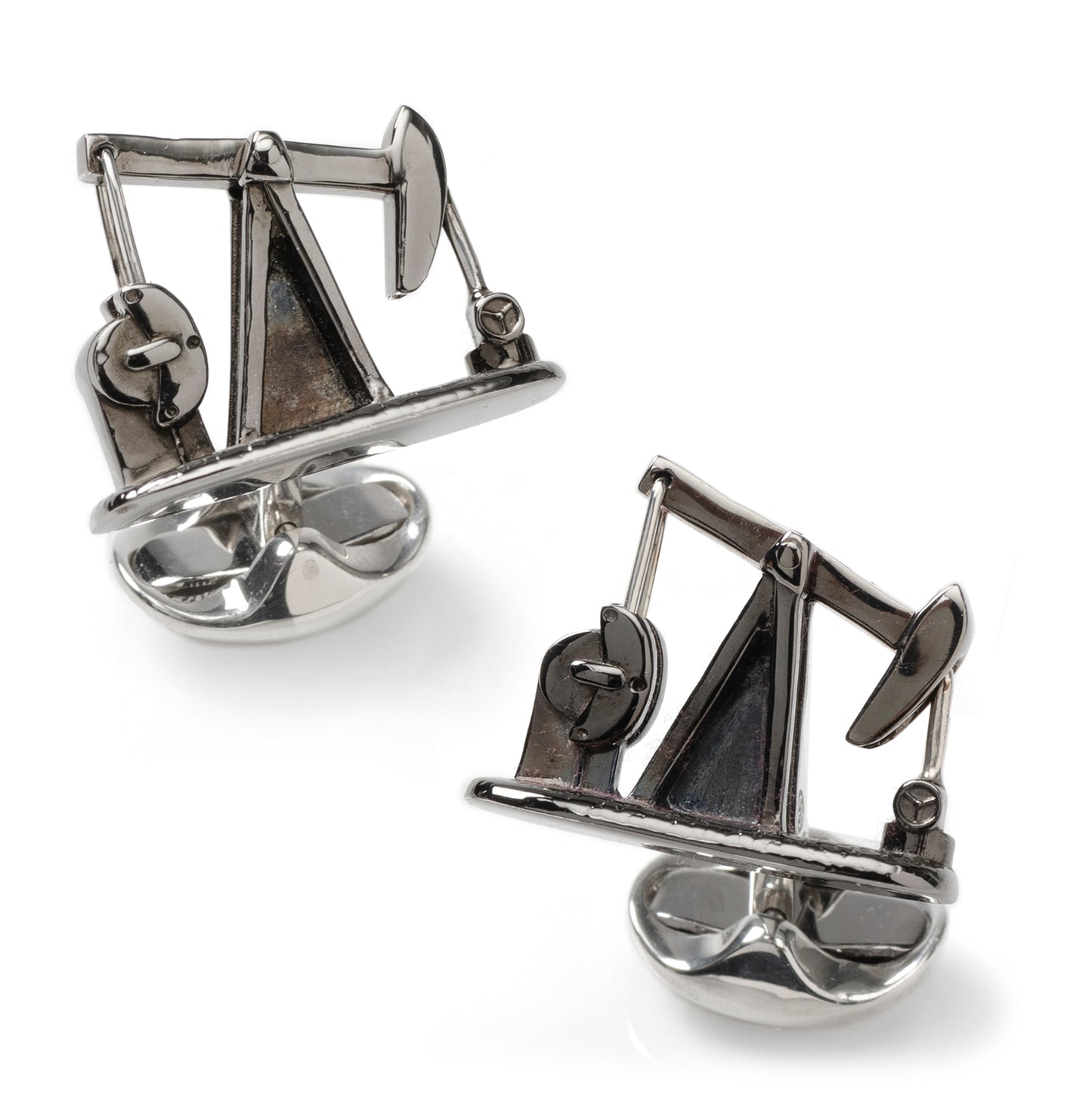 Sterling Silver Nodding Donkey Cufflinks Image 2