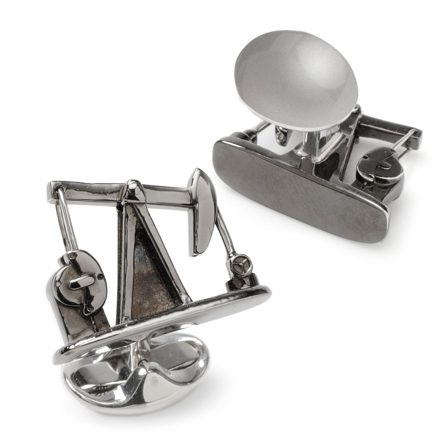 Sterling Silver Nodding Donkey Cufflinks Image 3