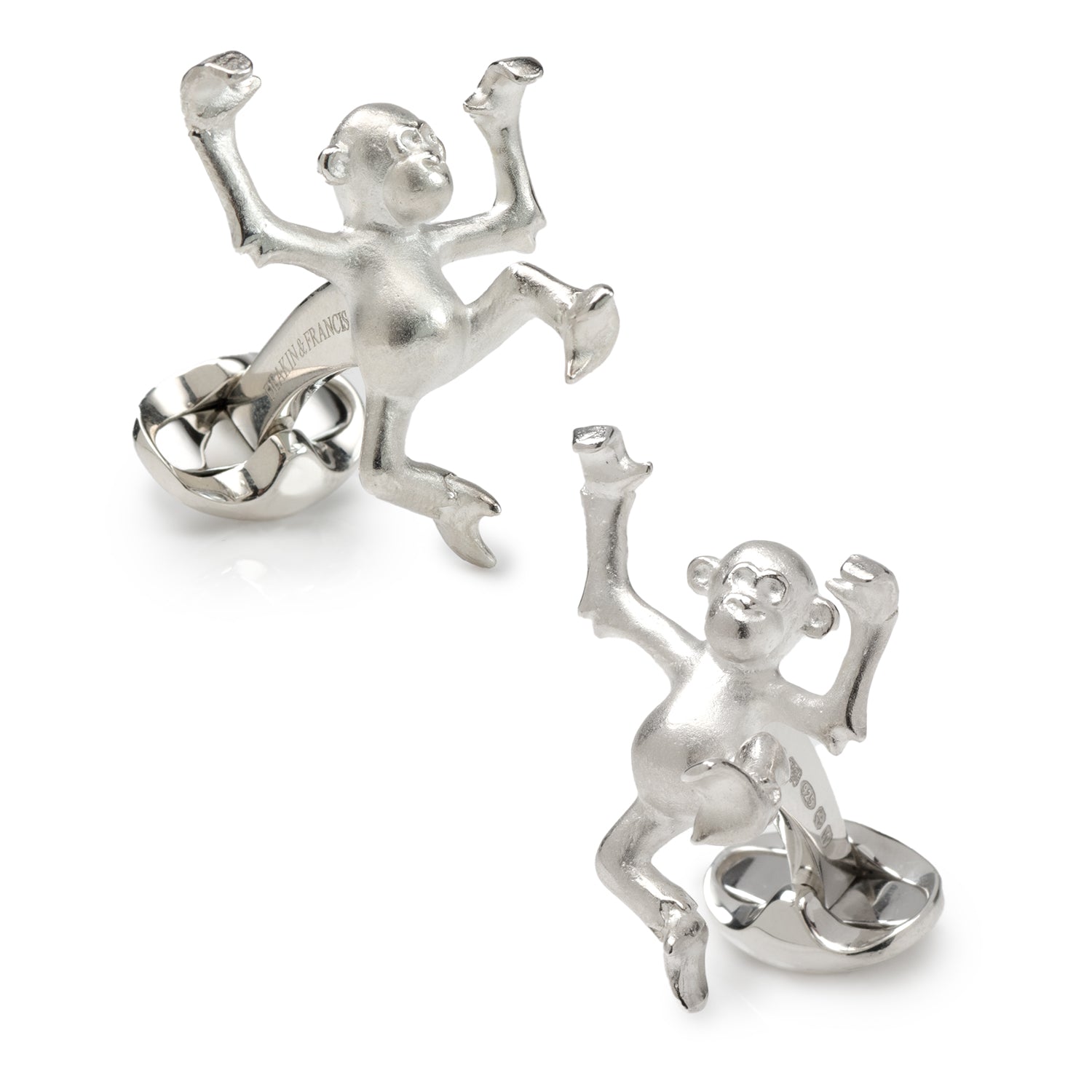 Sterling Silver ‘Tom’ Dancing Monkey Cufflinks
 Image 1