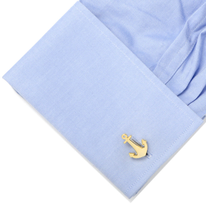 Gold Plated Anchor Cufflinks Image 3