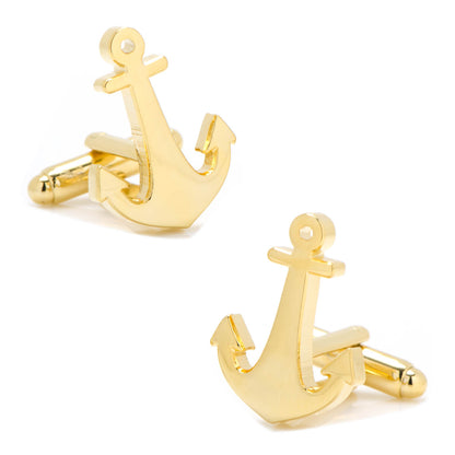 Gold Plated Anchor Cufflinks Image 1