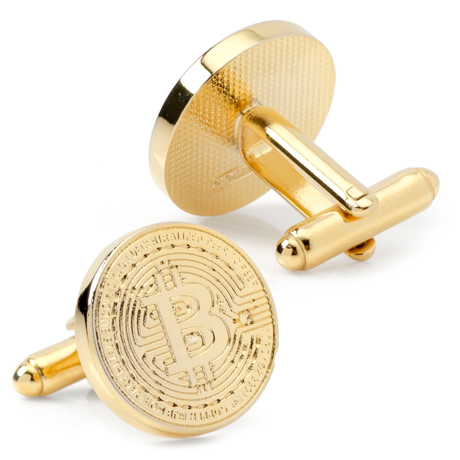 Cufflinks Inc - Crypto Bitcoin Debossed Cufflink Image 2