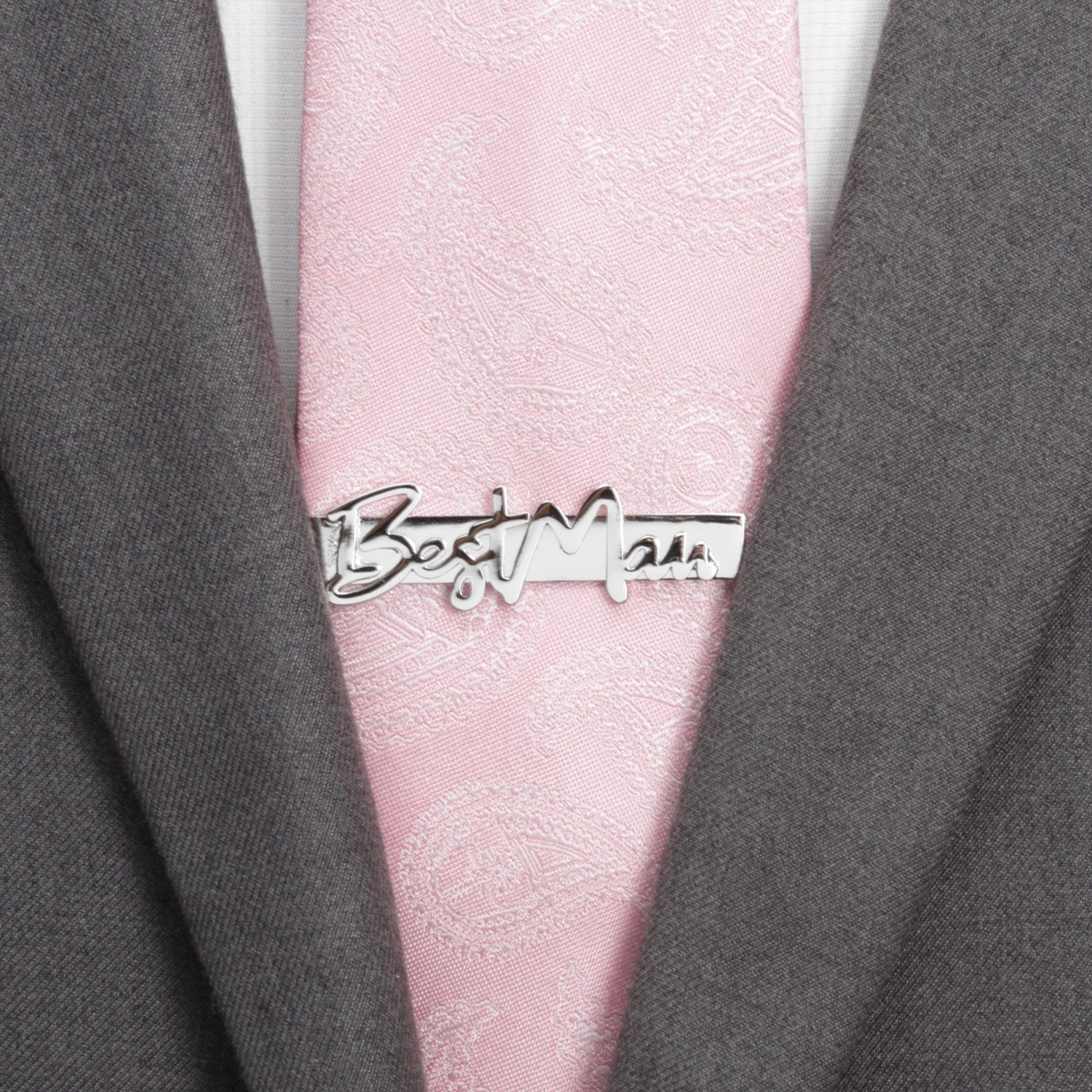 Cufflinks, Inc Best Man Silver Tie Bar Image 2