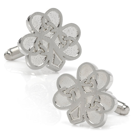 Celtic Knot Shamrock Cufflinks Image 1