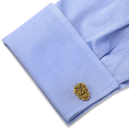 Gold Day of the Dead Cufflinks Image 3