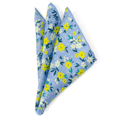 Floral Blue Pocket Square Image 4