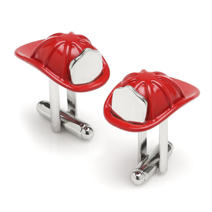 3D Fireman Hat Cufflinks Image 1