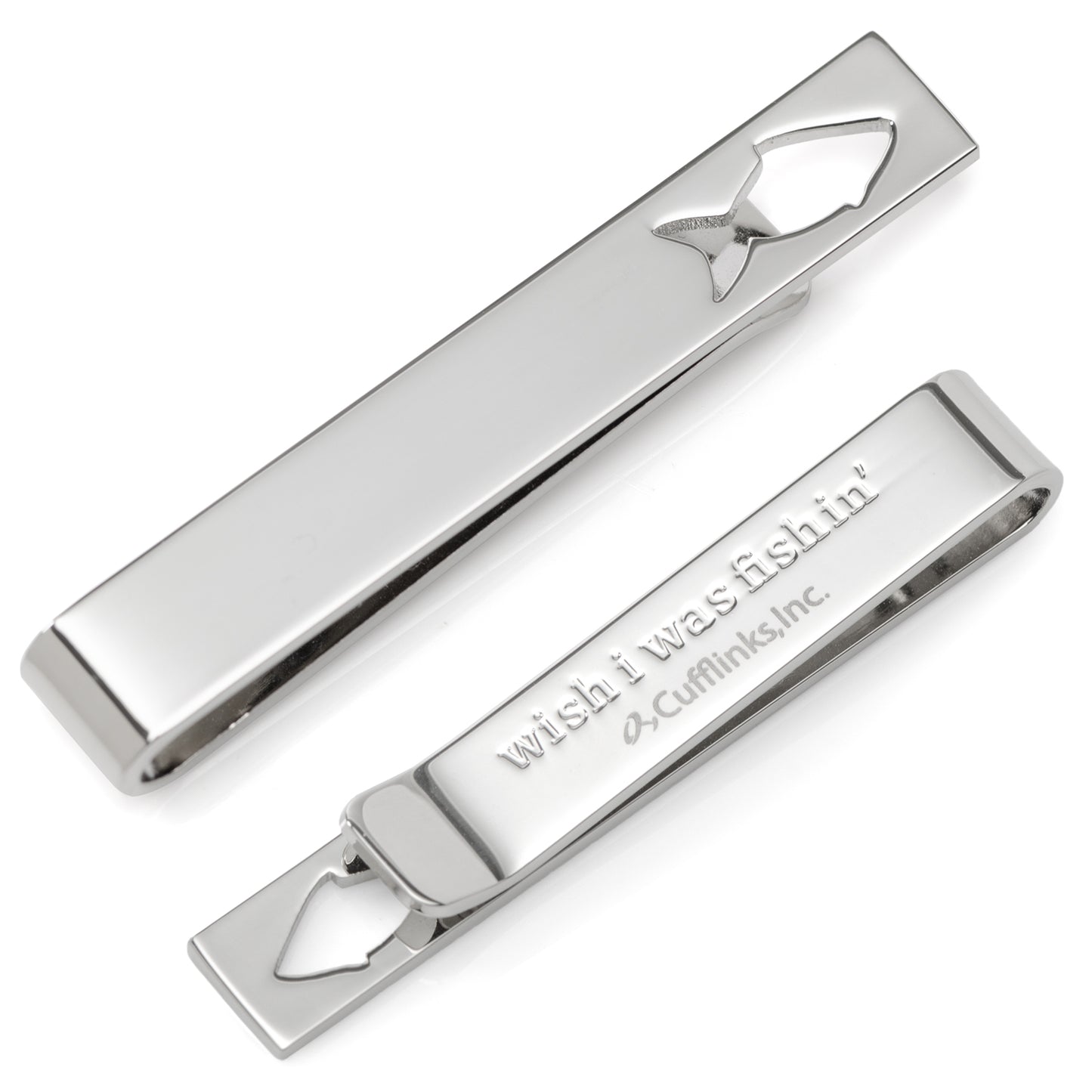 Cufflinks Inc - Fishing Cut-Out Hidden Message Tie Bar Image 1