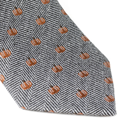 Holiday Pumpkin Herringbone Tie Image 6