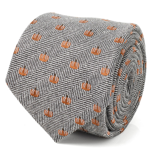 Holiday Pumpkin Herringbone Tie Image 1