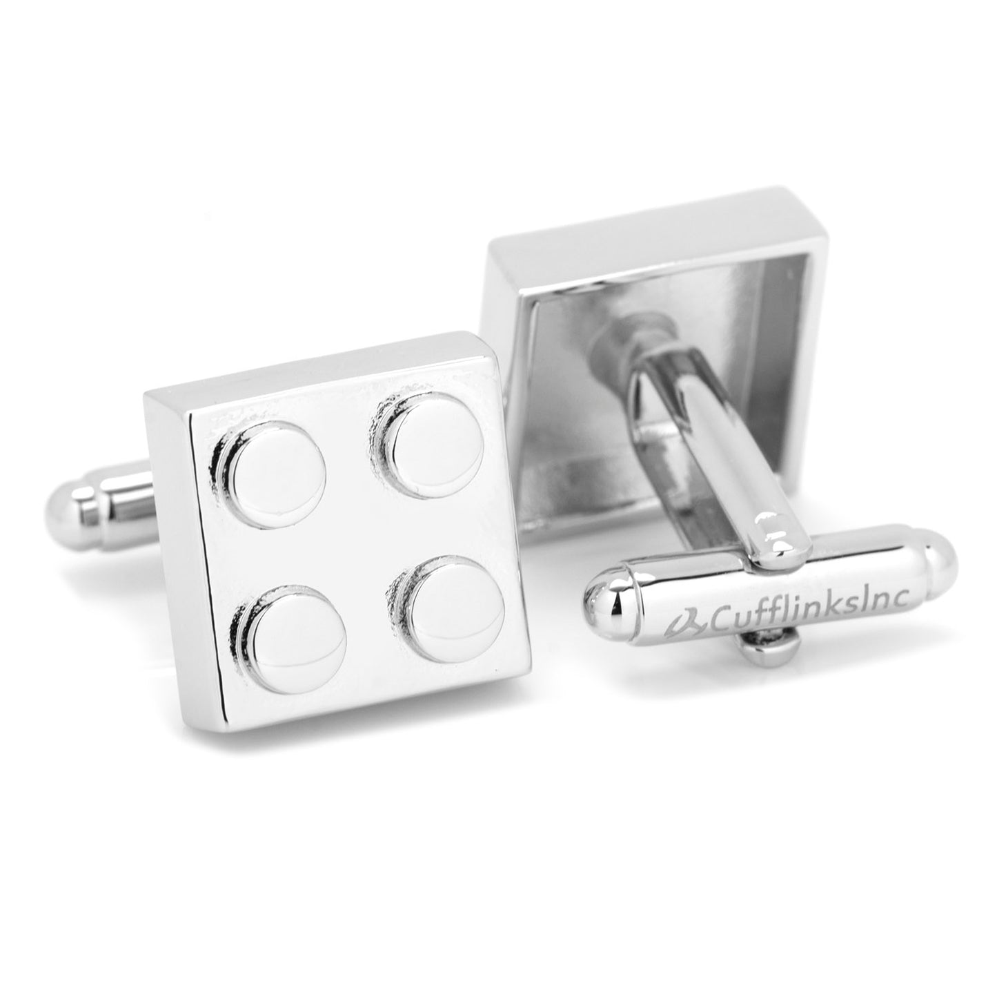 Silver Building Block Cufflinks Image 2