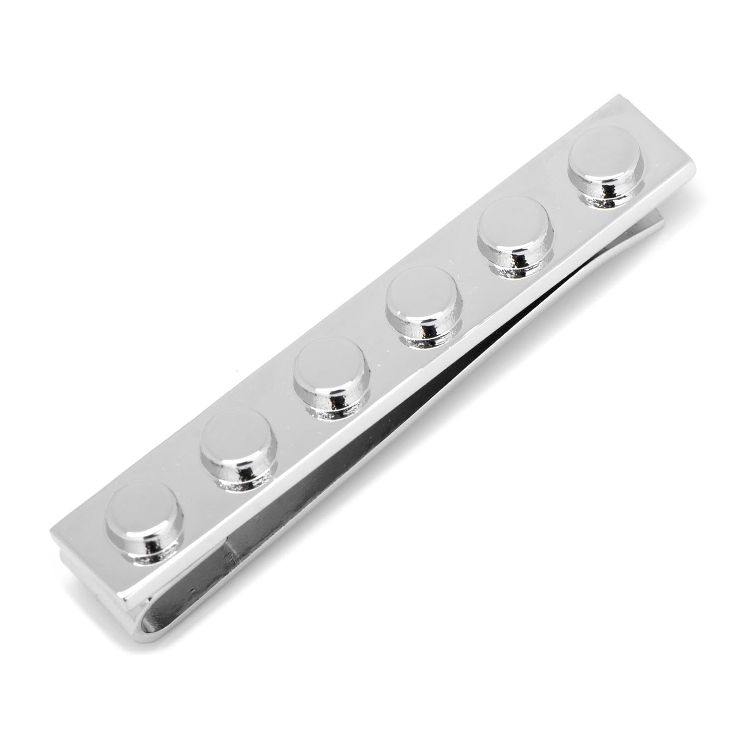 Silver Building Block Tie Bar Image 1