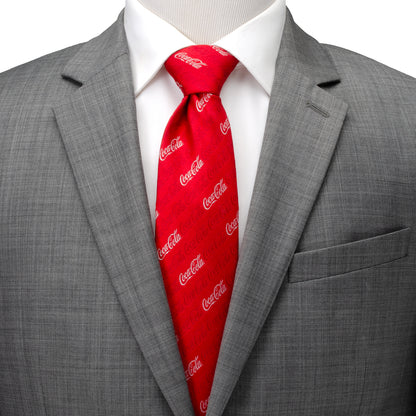 Coca-Cola Logo Red Men's Tie Image 2