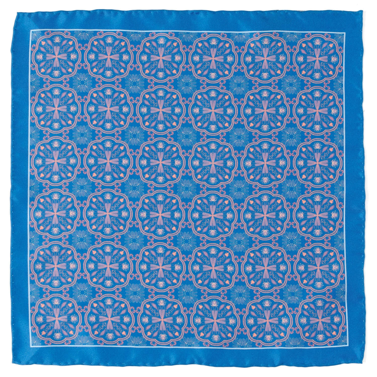 Aboriginal Ornament Patterned Blue Pocket Square Image 1