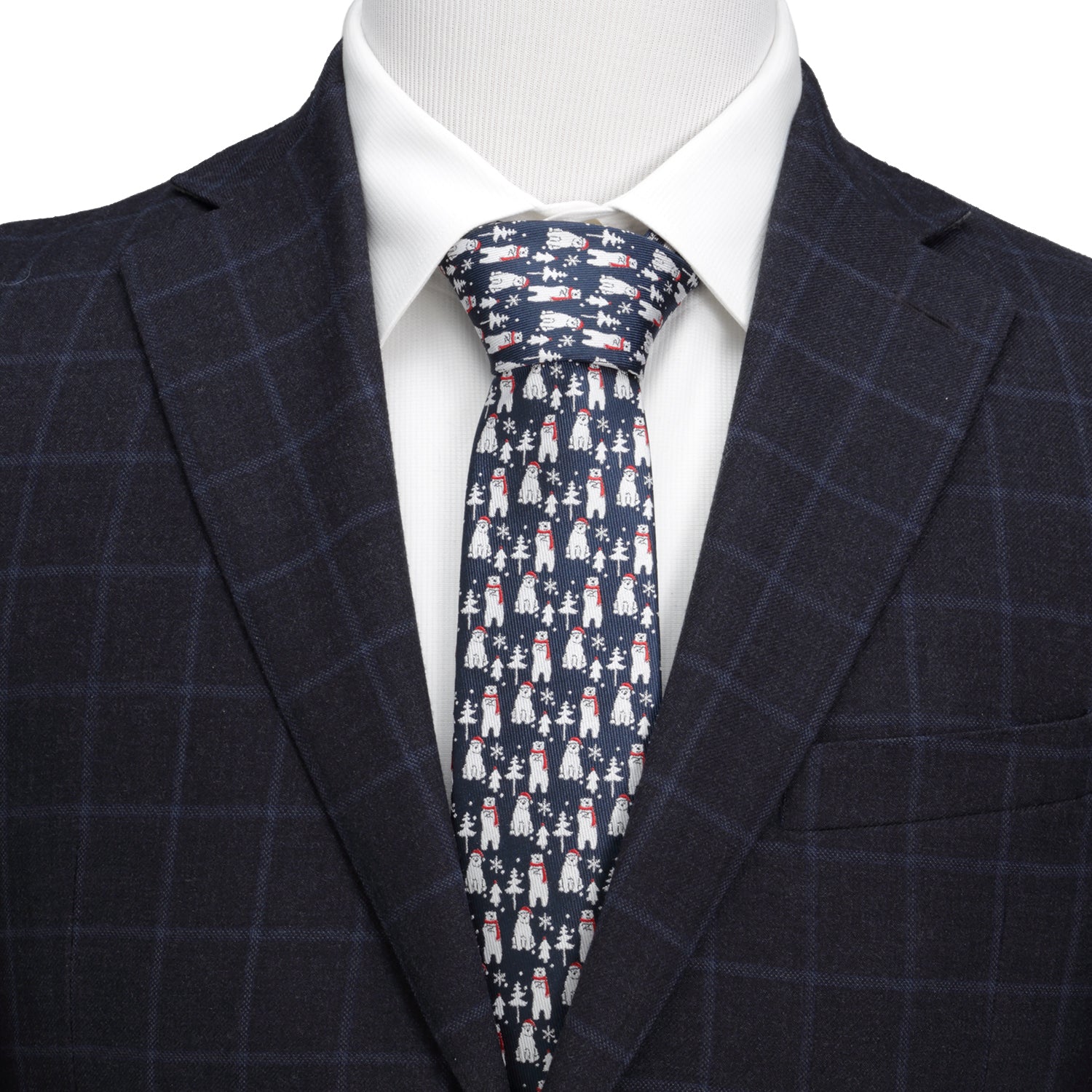 Polar Bear Blue Men's Tie Image 2