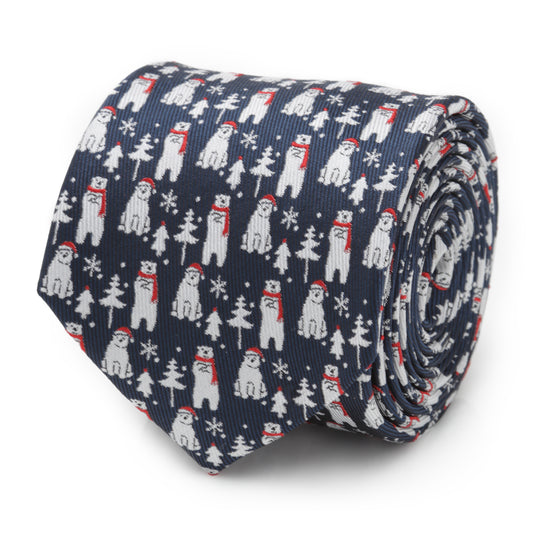 Polar Bear Blue Men's Tie Image 1