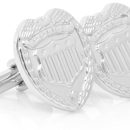 Silver Police Badge Cufflinks Image 2