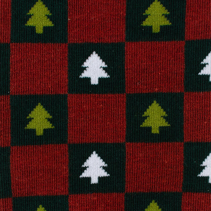 Christmas Tree Red Green Checkered Men's Socks Image 3