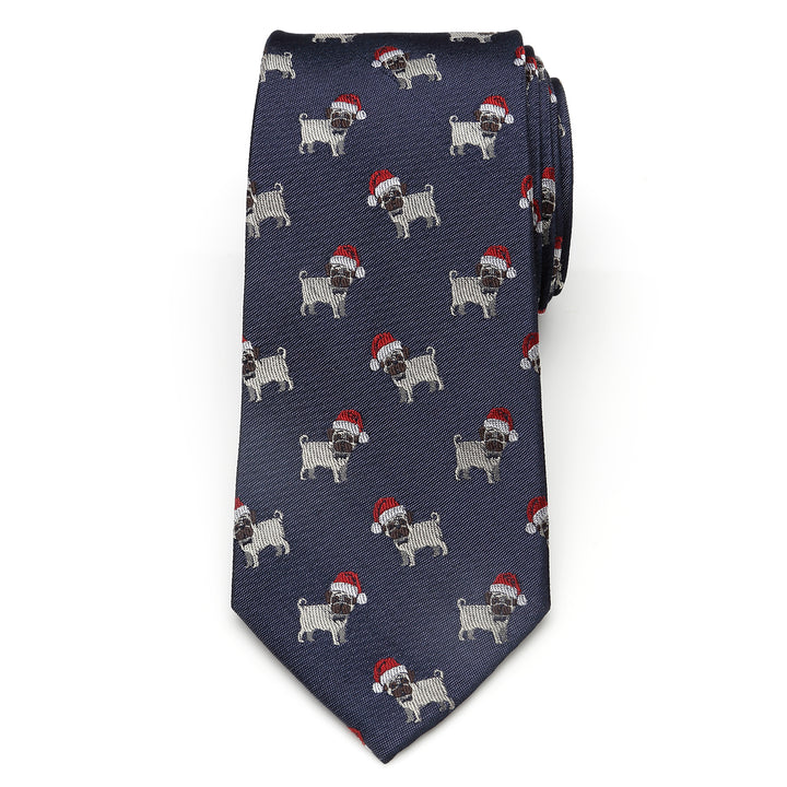 Santa Pug Men's Tie Image 3