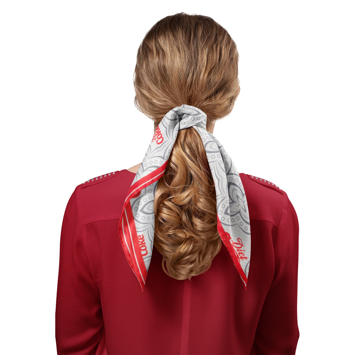 Satin Diet Coke Print Grey Scarf Image 4