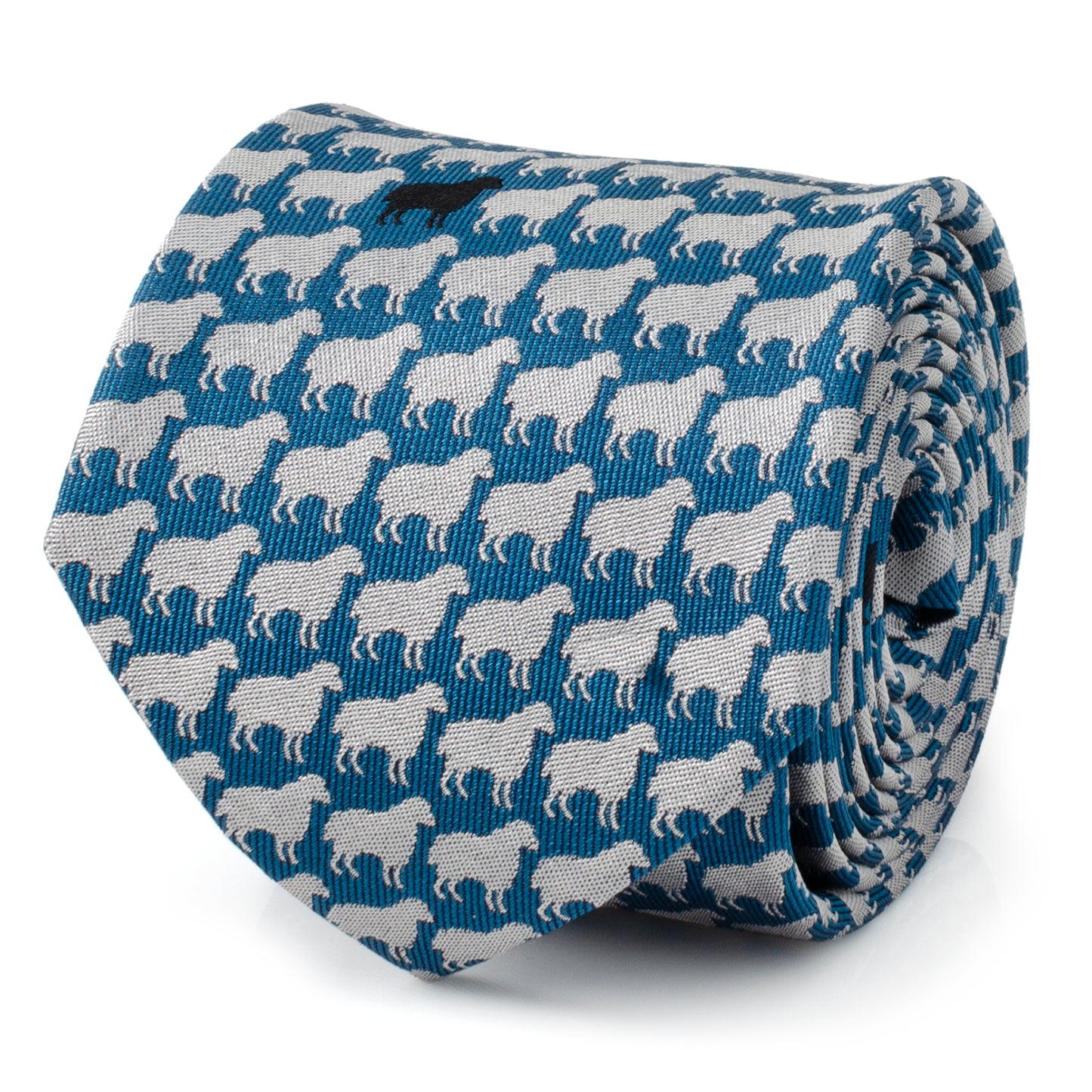 Black Sheep Blue Silk Men's Tie Image 1