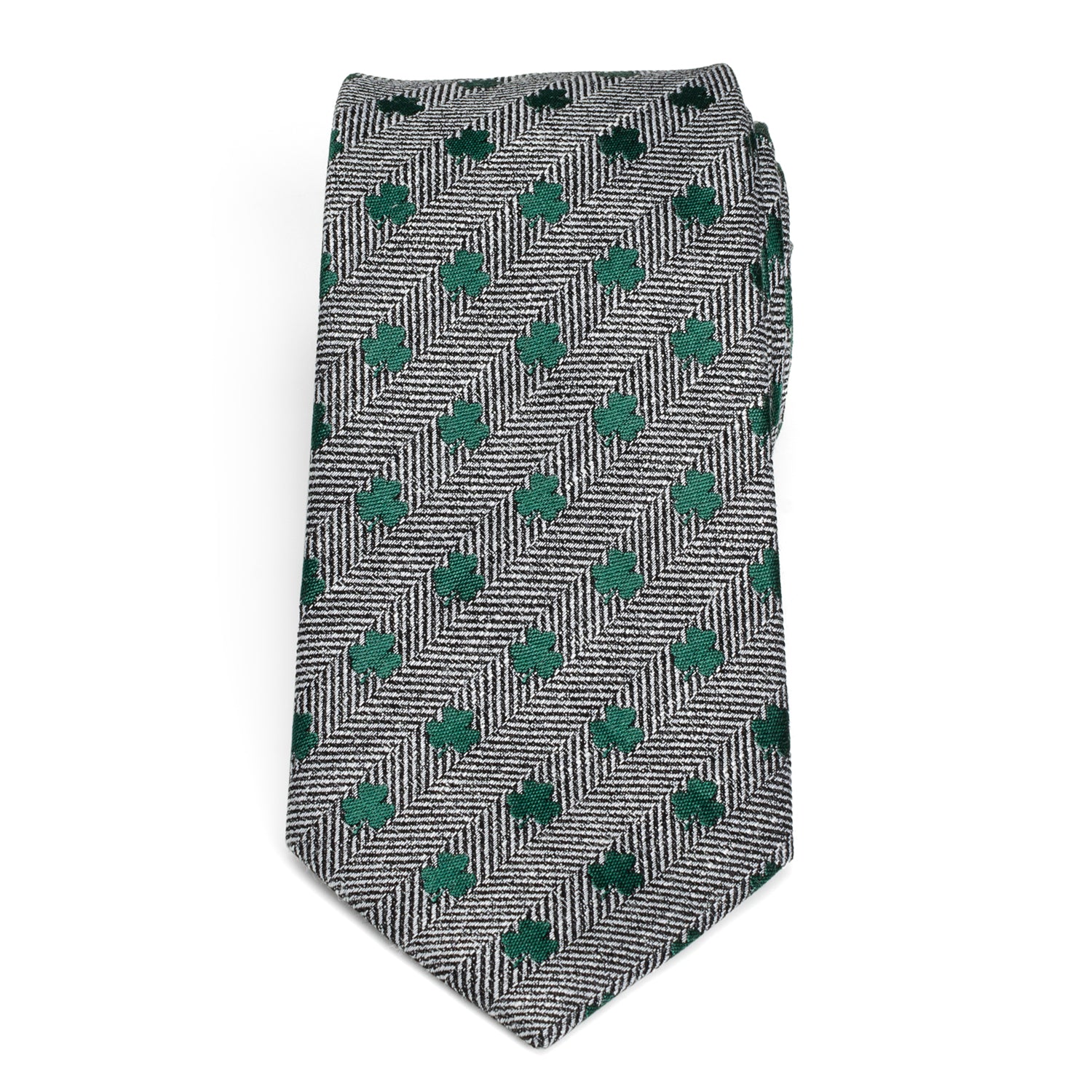 Herringbone Shamrock Men's Tie Image 3