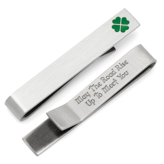 Shamrock Hidden Message Tie Bar Image 1