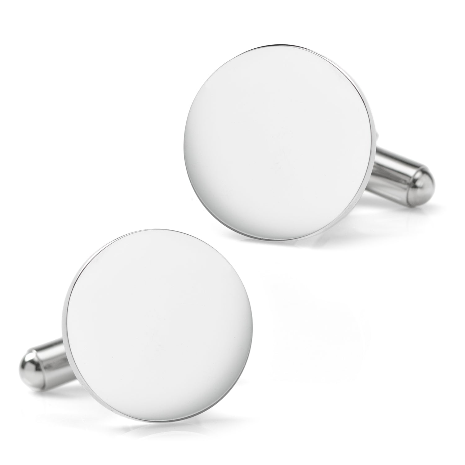 Stainless Steel Round Infinity Engravable Cufflinks Image 1