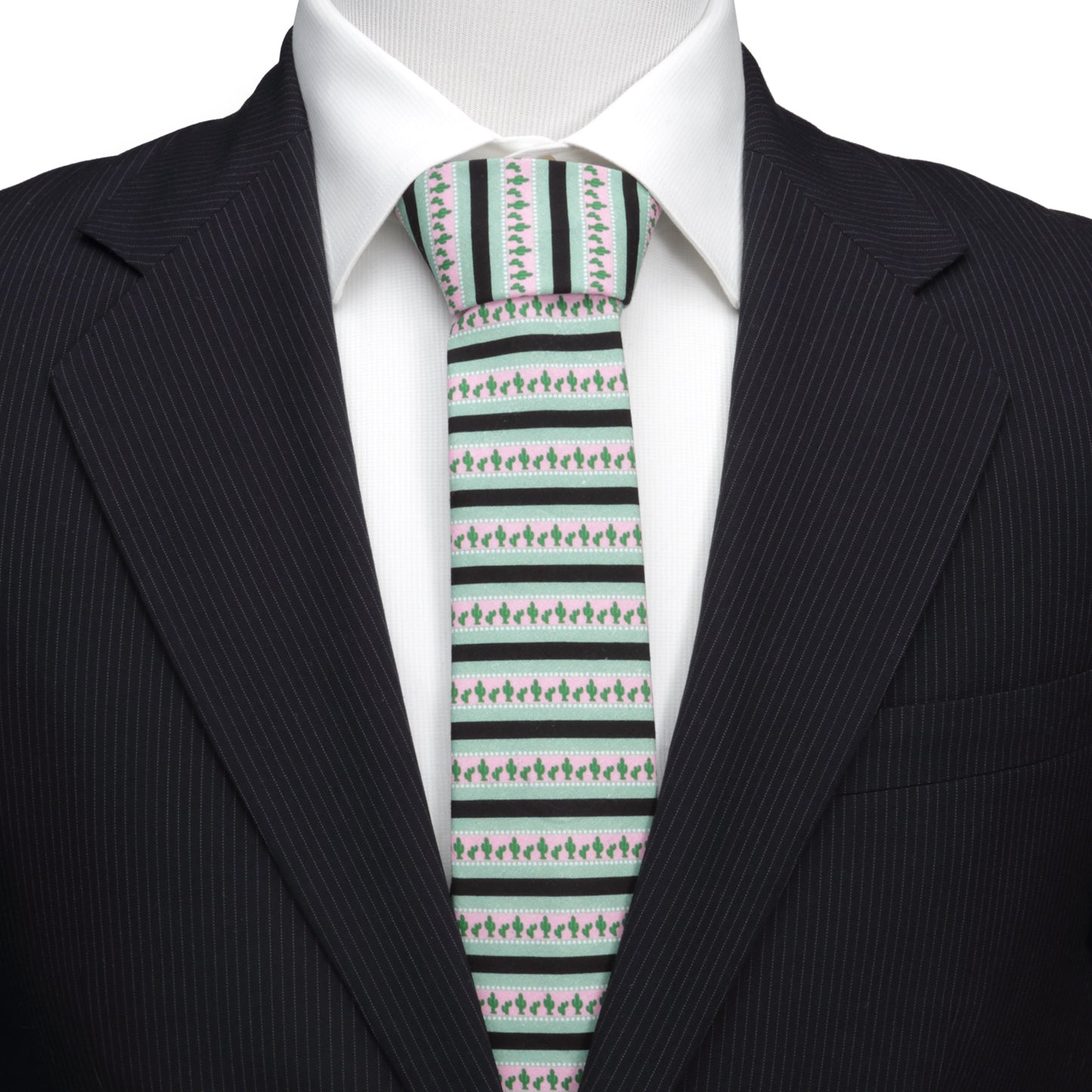 Cufflinks, Inc Texas Cactus Stripe Sage Men’s Tie Image 2