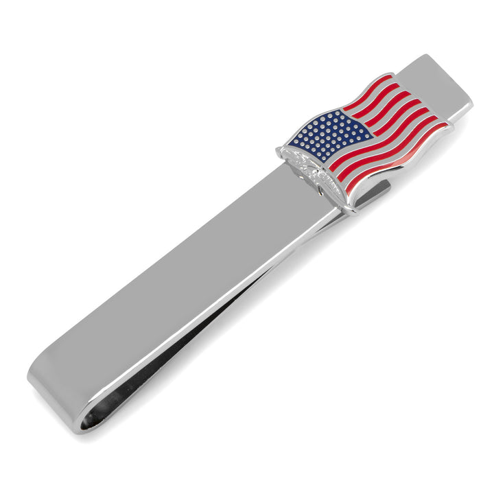 American Waving Flag Cufflinks and Tie Bar Gift Set Image 3