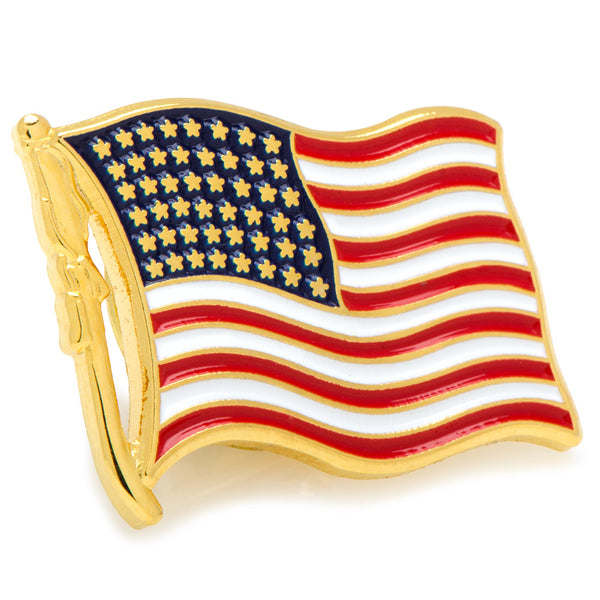 Waving American Flag Lapel Pin Image 1