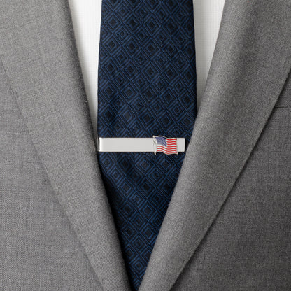 Waving American Flag Tie Bar Image 2