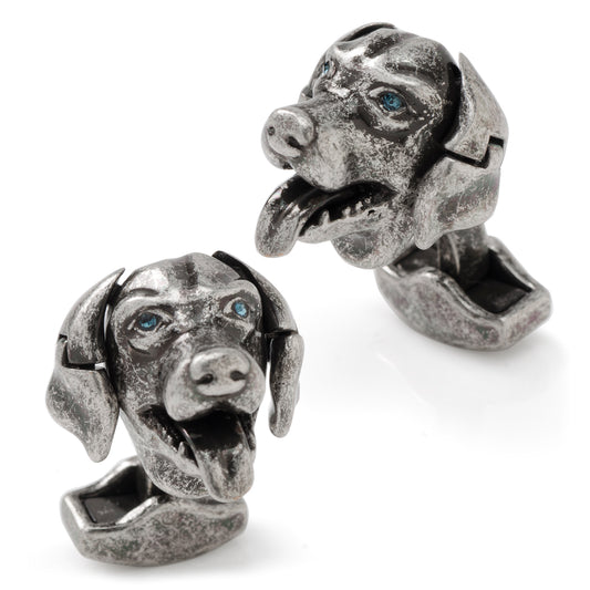 Swarovski Blue Eyed Mechanical Labrador Cufflinks Image 1