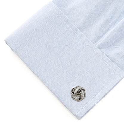 Gray Carbon Fiber Knot Cufflinks Image 3