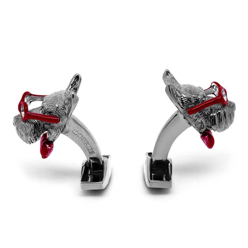 Scottish Terrier cufflinks in sterling silver Image 2